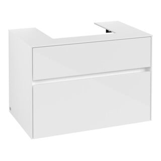 V&B Meuble sous lavabo Collaro 80x54,8x50cm, vasque centrale, blanc brillant