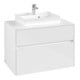 V&B Meuble sous lavabo Collaro 80x54,8x50cm, vasque centrale, blanc brillant