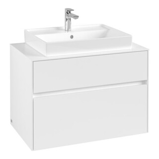 V&B Meuble sous lavabo Collaro 80x54,8x50cm, vasque centrale, blanc mat