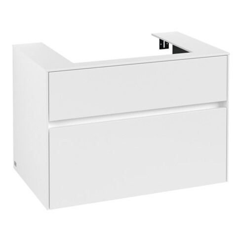 V&B Meuble sous lavabo Collaro 80x54,8x50cm, vasque centrale, blanc mat