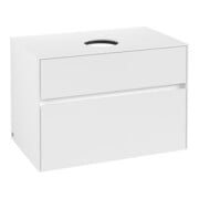 V&B Meuble sous-lavabo Collaro 80x54,8x50cm, vasque centrale, Blanc Mat