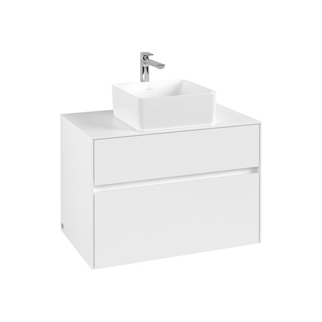 V&B Meuble sous-lavabo Collaro 80x54,8x50cm, vasque centrale, Blanc Mat