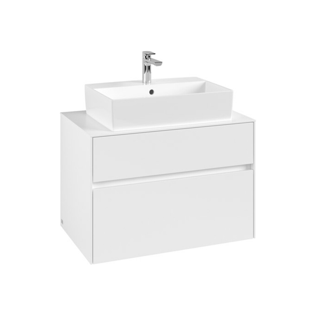 V&B Meuble sous lavabo Collaro 80x54,8x50cm, vasque centrale, blanc mat