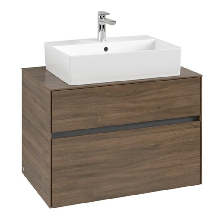 V&B Meuble sous-lavabo Collaro 80x54,8x50cm, vasque centrale, chêne Arizona