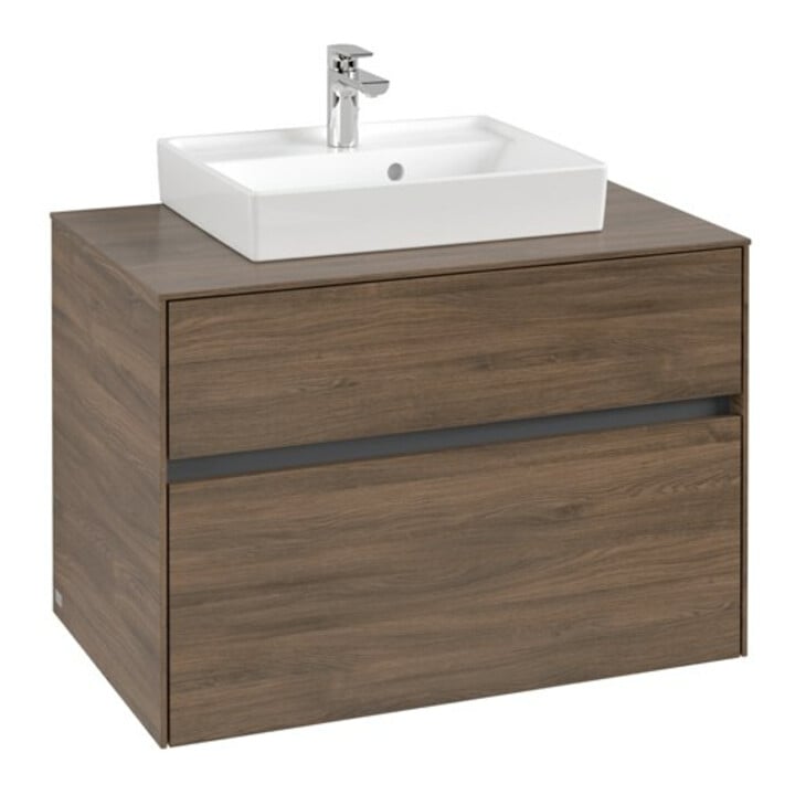 V&B Meuble sous-lavabo Collaro 80x54,8x50cm, vasque centrale, chêne Arizona