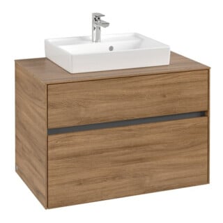 V&B Meuble sous-lavabo Collaro 80x54,8x50cm, vasque centrale, chêne Kansas