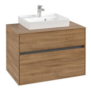 V&B Meuble sous-lavabo Collaro 80x54,8x50cm, vasque centrale, chêne Kansas