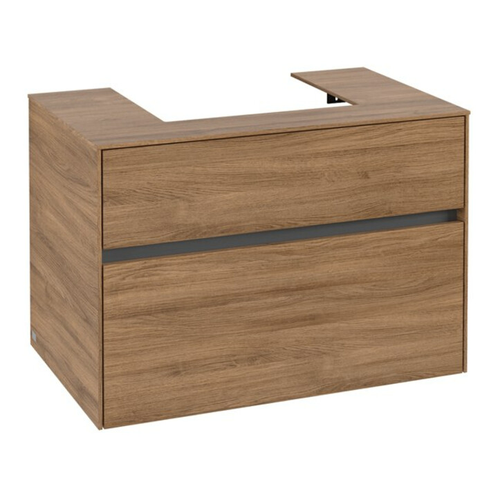 V&B Meuble sous-lavabo Collaro 80x54,8x50cm, vasque centrale, chêne Kansas