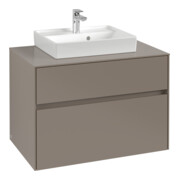 V&B Meuble sous lavabo Collaro 80x54,8x50cm, vasque centrale, chêne noir