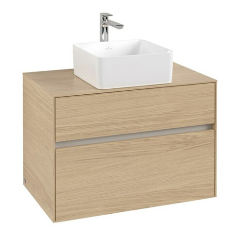 V&B Meuble sous lavabo Collaro 80x54,8x50cm, vasque centrale, Chêne Nordic