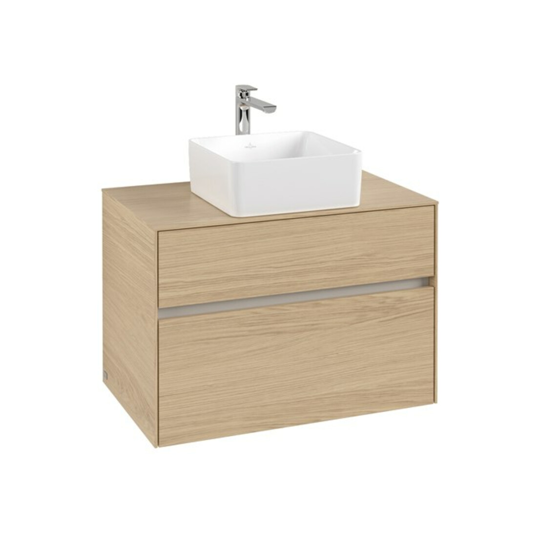 V&B Meuble sous lavabo Collaro 80x54,8x50cm, vasque centrale, Chêne Nordic