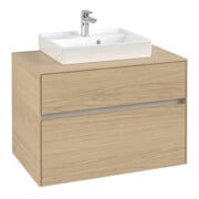 V&B Meuble sous lavabo Collaro 80x54,8x50cm, vasque centrale, chêne nordique