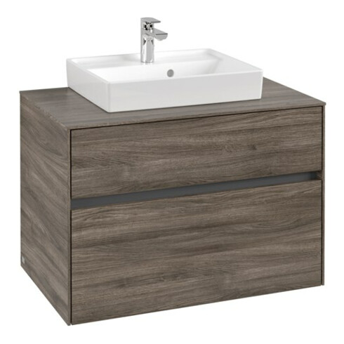 V&B Meuble sous lavabo Collaro 80x54,8x50cm, vasque centrale, chêne stone