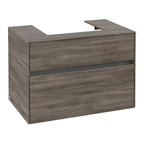 V&B Meuble sous lavabo Collaro 80x54,8x50cm, vasque centrale, chêne stone