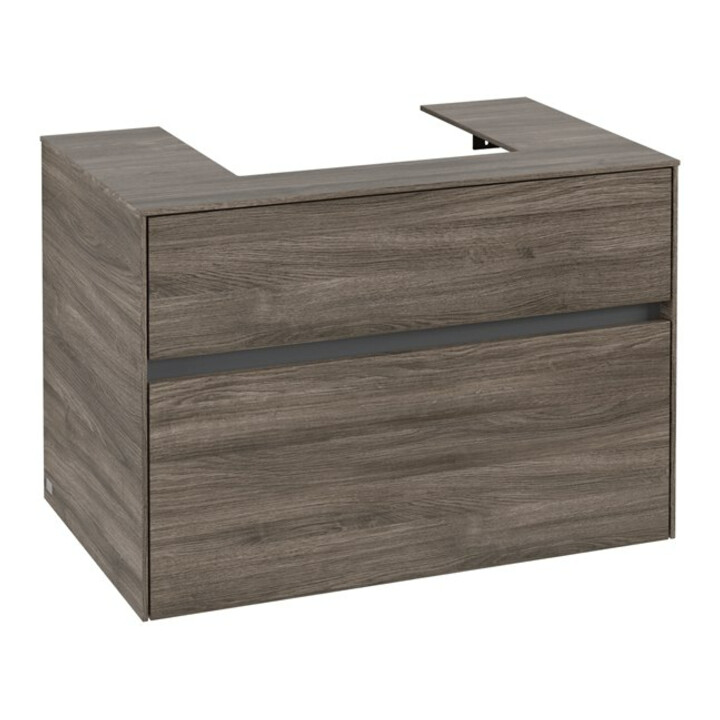 V&B Meuble sous lavabo Collaro 80x54,8x50cm, vasque centrale, chêne stone