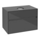 V&B Meuble sous lavabo Collaro 80x54,8x50cm, vasque centrale, Gris brillant-1