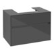 V&B Meuble sous-lavabo Collaro 80x54,8x50cm, vasque centrale, gris brillant-1