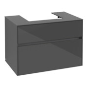 V&B Meuble sous-lavabo Collaro 80x54,8x50cm, vasque centrale, gris brillant