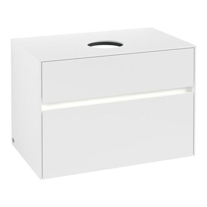 V&B Meuble sous lavabo Collaro 80x54,8x50cm, WT mi, LED 5,7 W, blanc mat