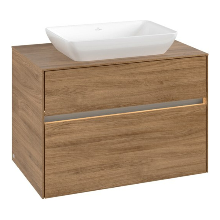 V&B Meuble sous lavabo Collaro 80x54,8x50cm, WT mi, LED 5,7 W, Kan Oa