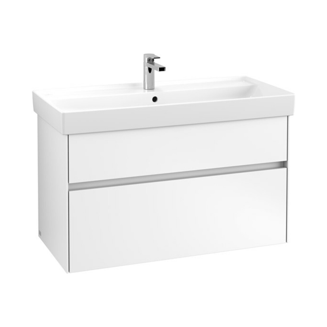 V&B Meuble sous lavabo Collaro 95,4x54,6x44,4 cm, WT mi, LED 7W, blanc mat