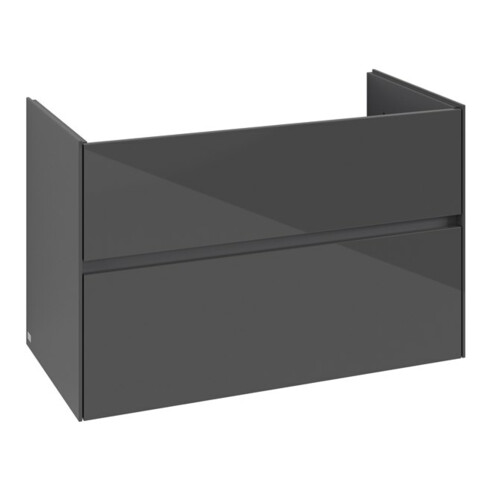 V&B Meuble sous lavabo Collaro 96,1x61x48 cm, vasque centrale, gris brillant
