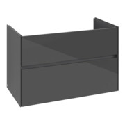V&B Meuble sous lavabo Collaro 96,1x61x48 cm, vasque centrale, gris brillant