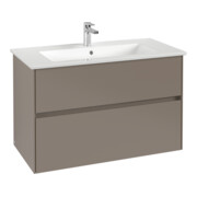 V&B Meuble sous-lavabo Collaro 96,1x61x48 cm, WT mi, LED 7W, Mar bl.