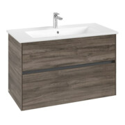V&B Meuble sous-lavabo Collaro 96,1x61x48cm, vasque centrale, chêne pierre-4