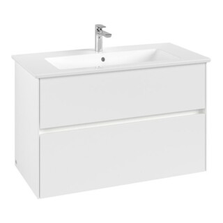 V&B Meuble sous lavabo Collaro 96,1x61x48cm, WT mi, LED 7W, blanc mat