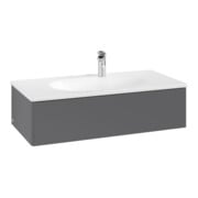 V&B Meuble sous-lavabo Éclairage à tiroir Antao 98,8x25,6x49,3cm, sans robinet, Anthracite avec laqué-4