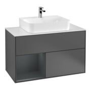 V&B Meuble sous lavabo Éclairage mural Finion 100, blanc mat, anthracite m