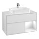 V&B Meuble sous lavabo Éclairage mural Finion 100, blanc mat, laqué brillant blanc, laqué blanc-1