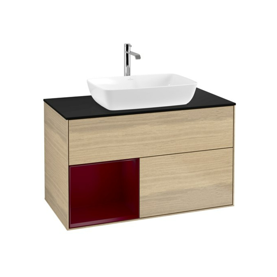 V&B Meuble sous lavabo Éclairage mural Finion 100, bleu, étagère Peo m Lac, Oa ven
