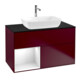 V&B Meuble sous lavabo Éclairage mural Finion 100, bleu, laqué, blanc brillant-1