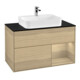 V&B Meuble sous-lavabo Éclairage mural Finion 100, bleu, placard droit, Oa ven-1