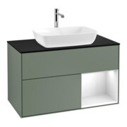 V&B Meuble sous lavabo Éclairage mural Finion 100, Pl b m, Reg glo wh. Lac, Oli. m Lac