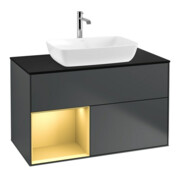 V&B Meuble sous lavabo Éclairage mural Finion 100, Pl b m, Reg gol m Lac, md bl. m Lac-1