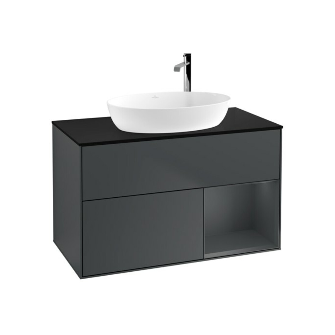 V&B Meuble sous lavabo Éclairage mural Finion 100, Pl b m, Reg md m Lac, md bl. m Lac