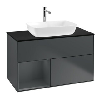 V&B Meuble sous lavabo Éclairage mural Finion 100, Pl b m, Reg md m Lac, md bl. m Lac