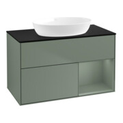 V&B Meuble sous lavabo Éclairage mural Finion 100, Pl b m, Rég Oli. m Lac, Oli. m Lac