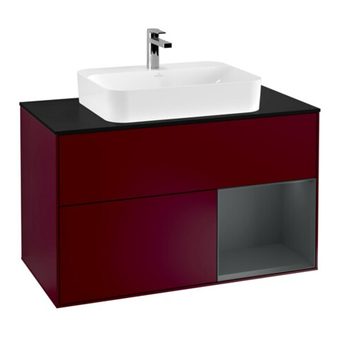 V&B Meuble sous-lavabo Éclairage mural Finion 100, Pl b m, Reg re md bl. m Lac, Peo m