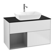 V&B Meuble sous-lavabo Éclairage mural Finion 100, Pl b m, Rg A m Lac, blanc m Lac