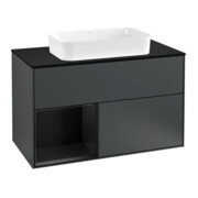 V&B Meuble sous lavabo Éclairage mural Finion 100, Pl b m, Rg l b m Lac, md bl. m Lac