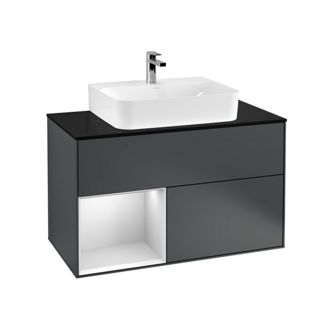 V&B Meuble sous lavabo Éclairage mural Finion 100, Pl b m, Rg l w m Lac, md bl. m Lac