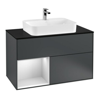 V&B Meuble sous lavabo Éclairage mural Finion 100, Pl b m, Rg l w m Lac, md bl. m Lac