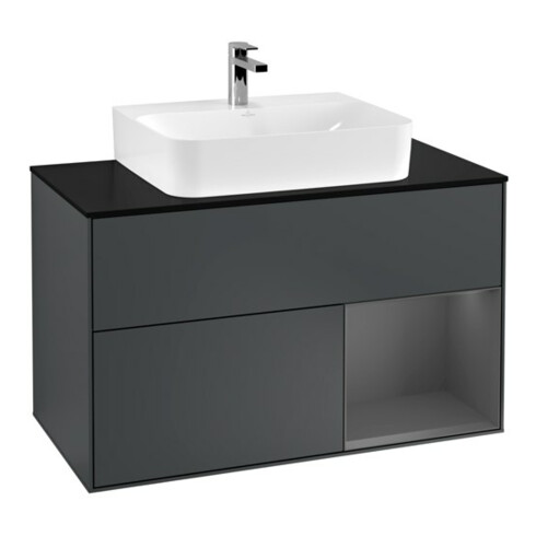 V&B Meuble sous lavabo Éclairage mural Finion 100, Pl b m, Rg r A m, md bl. m Lac