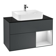 V&B Meuble sous lavabo Éclairage mural Finion 100, Pl b m, Rg r w m Lac, md bl. m Lac
