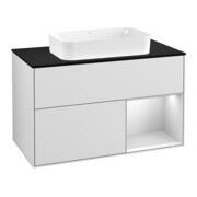 V&B Meuble sous lavabo Éclairage mural Finion 100, Pl blanc mat, Reg blanc mat Lac-1