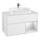 V&B Meuble sous lavabo Éclairage mural Finion 100, Pl blanc mat, Rg blanc brillant, blanc laqué, blanc brillant laqué-1